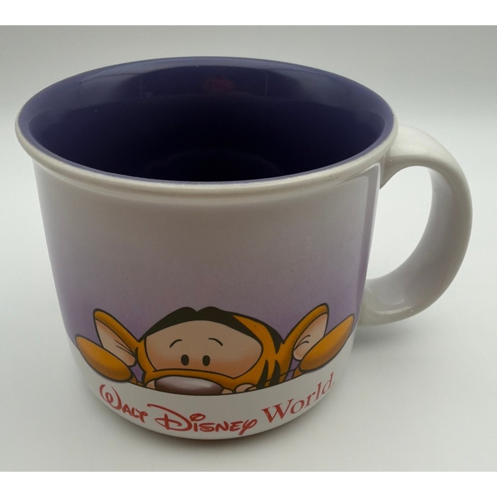 Walt Disney World Tigger Winnie the Pooh Purple Ceramic Coffee Mug Cup
